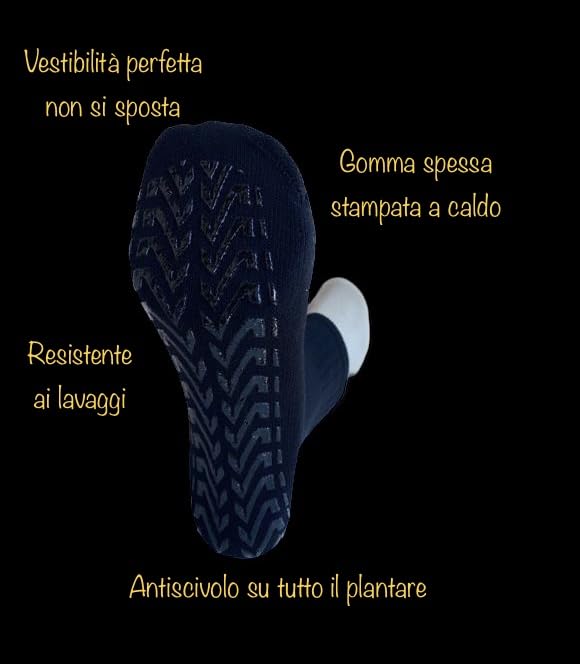 Lucchetti Socks Milano Calze Calzini Antiscivolo Uomo e Donna Spugna di Cotone Gomma Super Prodotto Italiano