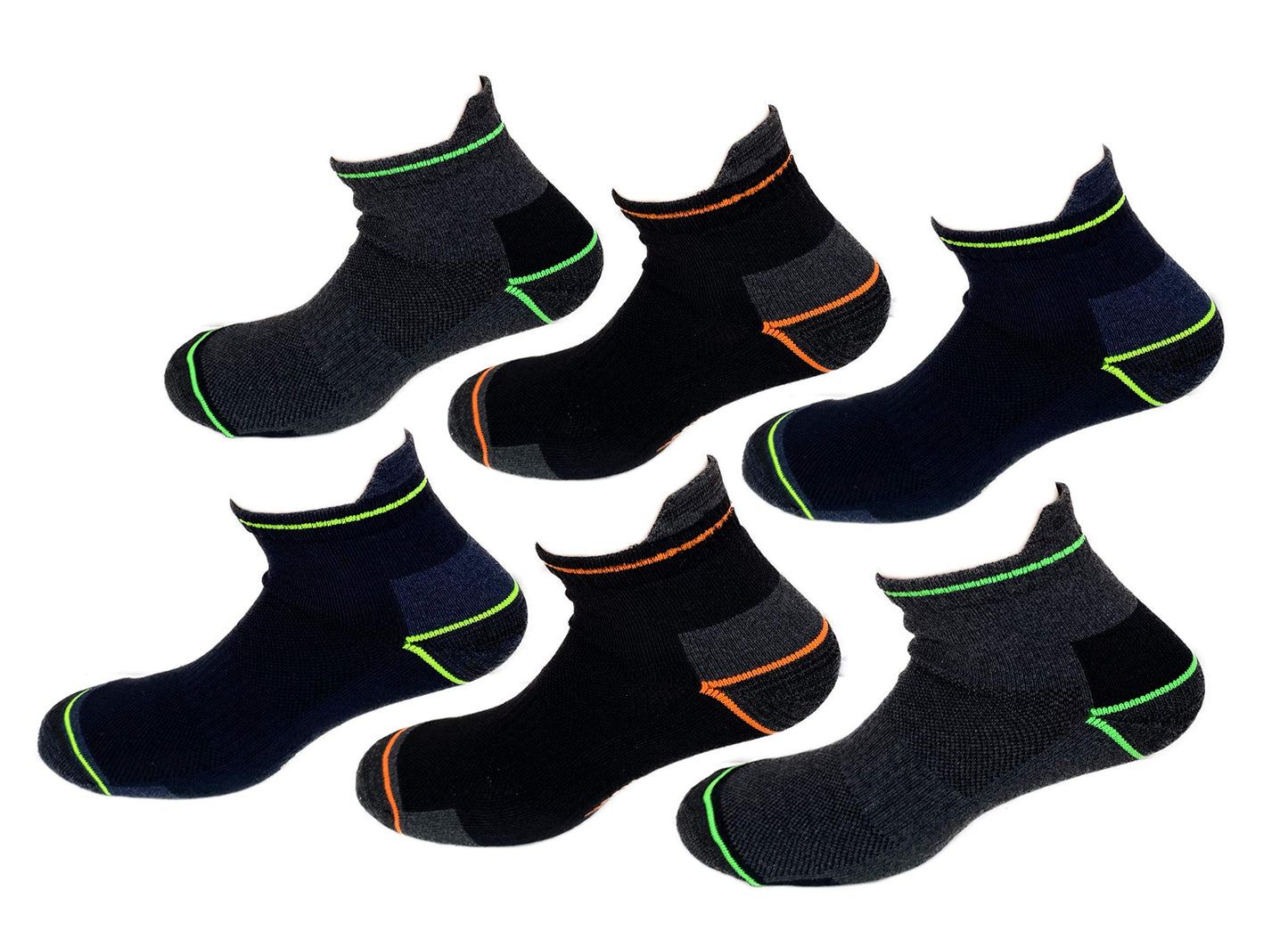 Lucchetti Socks Milano Calze da lavoro altezza caviglia cotone 6 PAIA rinforzate punta e tallone per scarpe antinfortunistiche alta resistenza